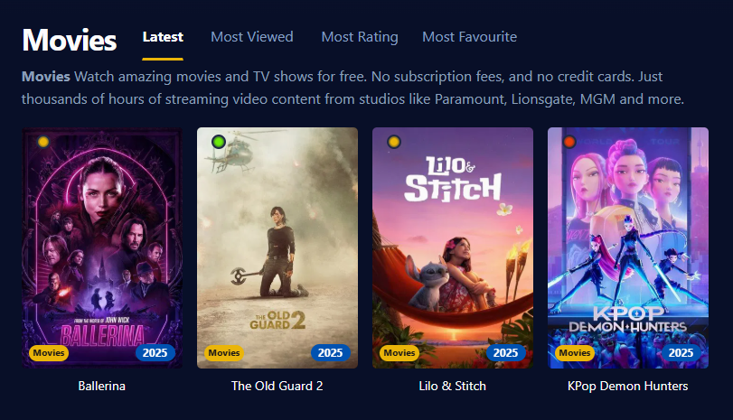 Screenshot of the HDtoday user interface